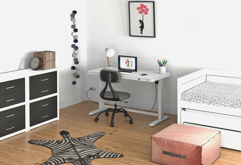 Lifetime Schreibtischstuhl SUNNY und Lifetime Schreibtisch Rise elektrisch verstellbar inkl. Schublade und USB